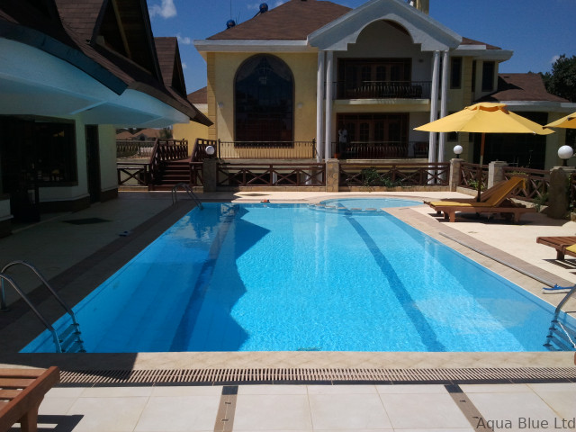 Lap pool beside a large Nairobi home