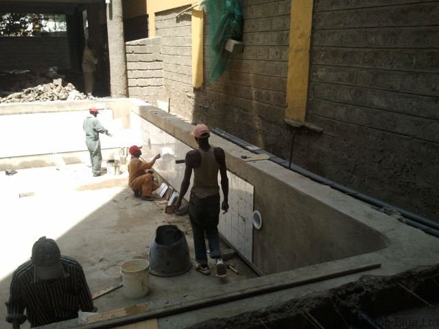 Krishna Group apartment pool: excavating, draining and building on a waterlogged site