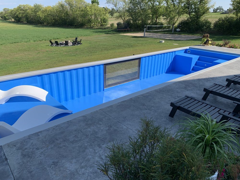 Shipping container swimming pool
